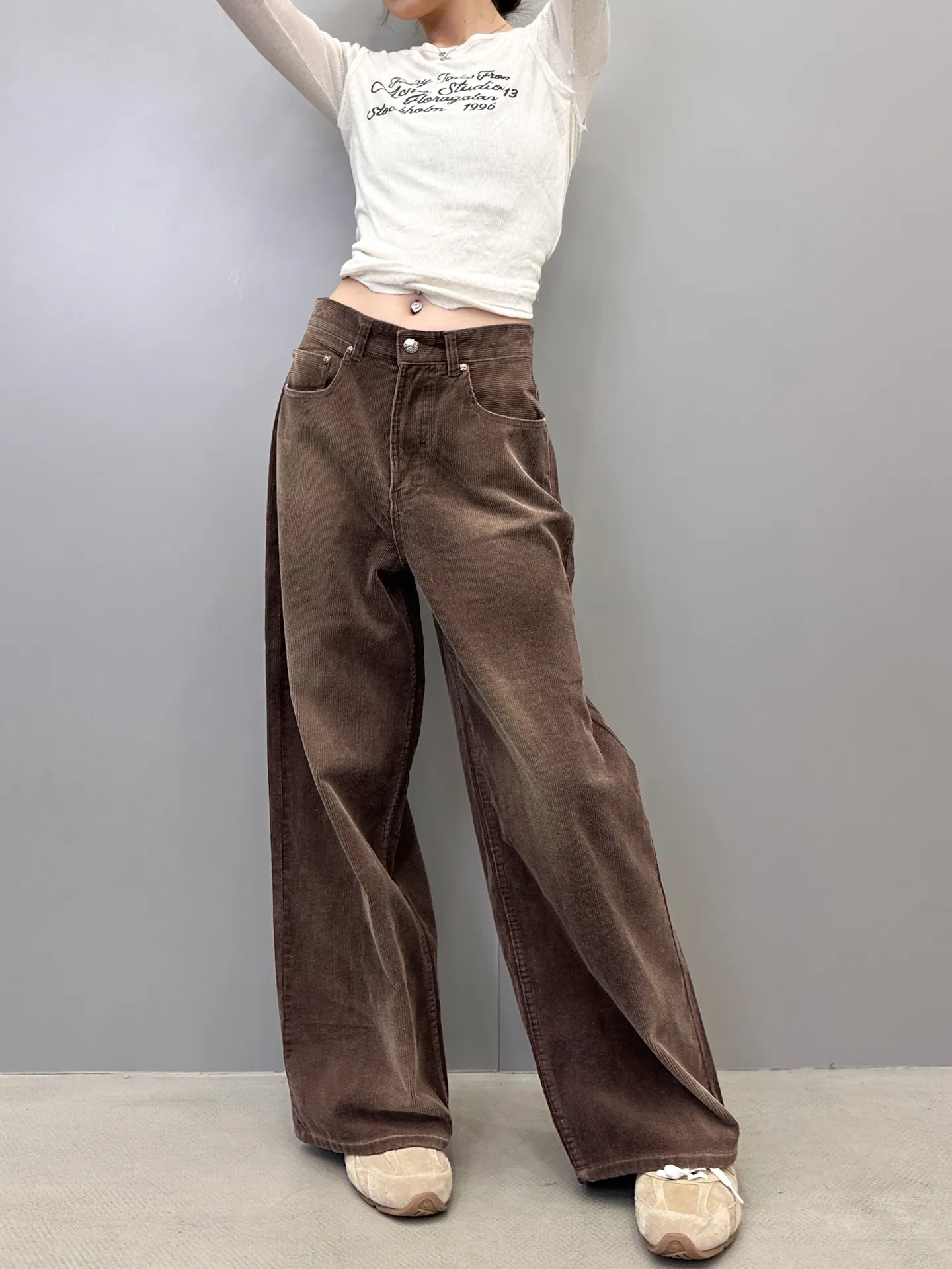 新款カジュアルパンツブラウンスタイル - 画像 (7)