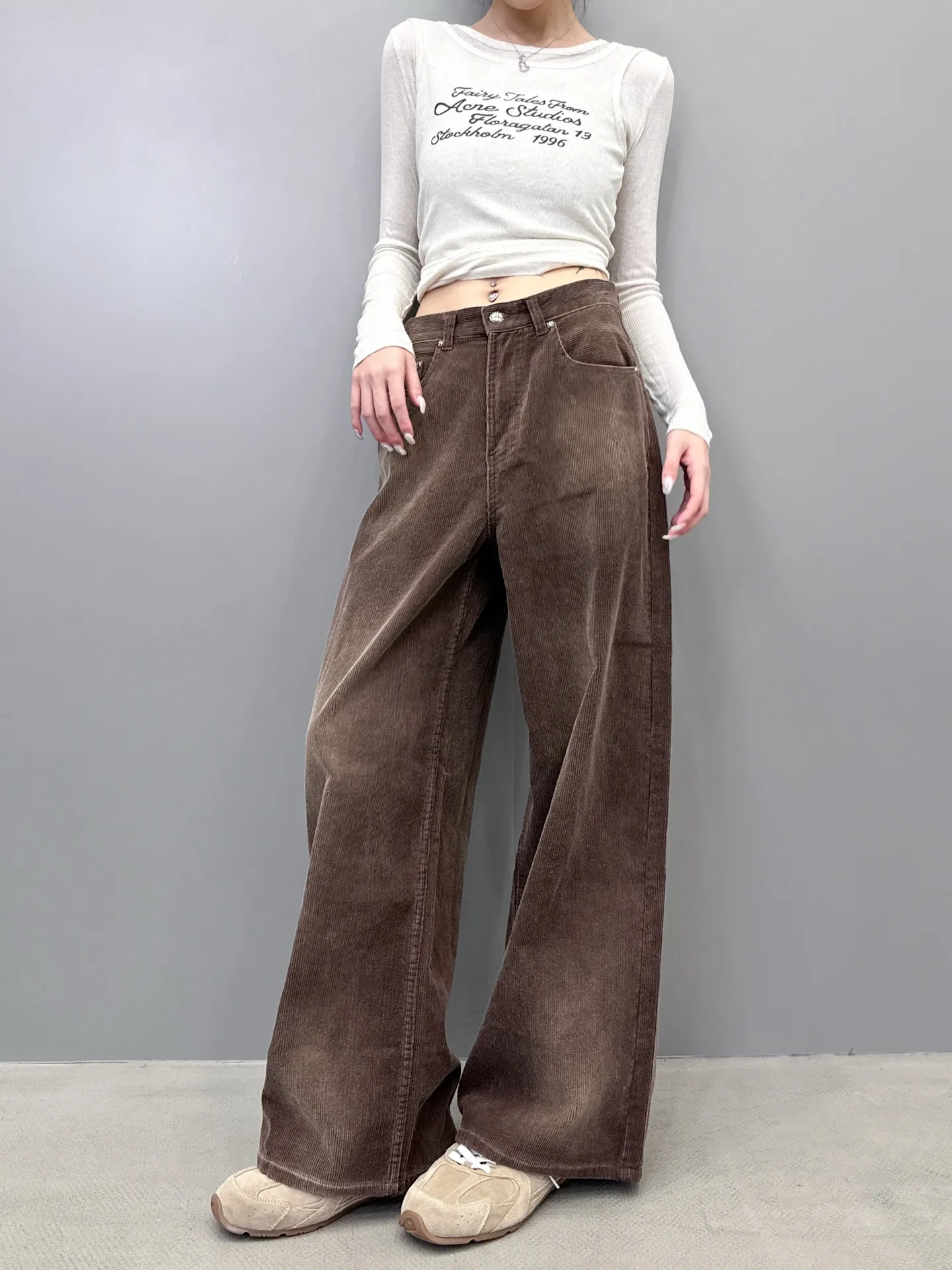 新款カジュアルパンツブラウンスタイル - 画像 (8)