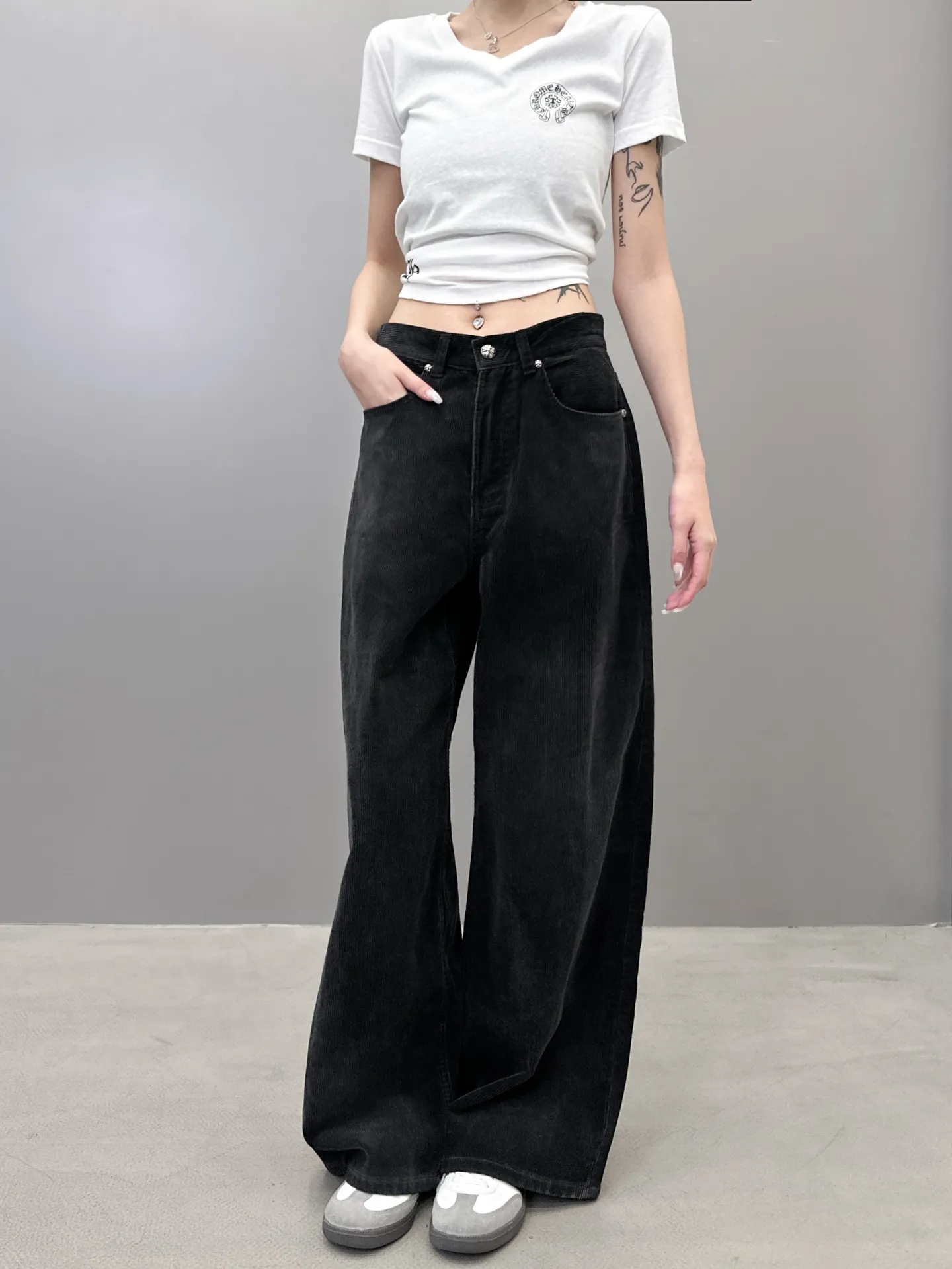 Chrome Hearts 黒色ワイドパンツ SMLサイズ - 画像 (5)