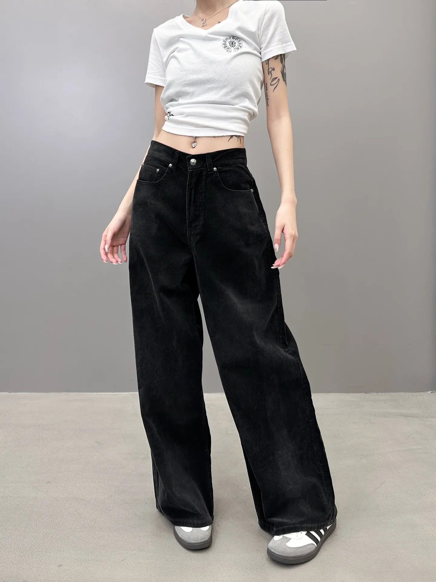 Chrome Hearts 黒色ワイドパンツ SMLサイズ - 画像 (7)