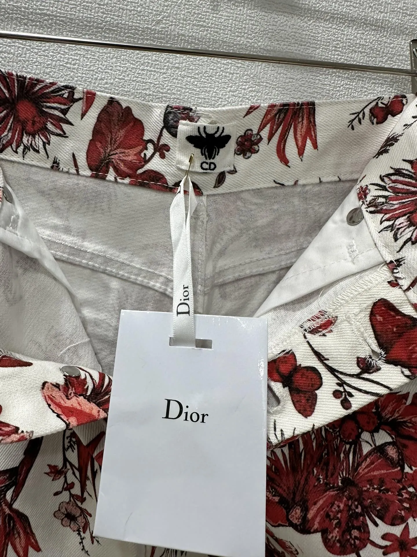 Christian Dior 赤白花柄半ズボンMサイズ - 画像 (8)