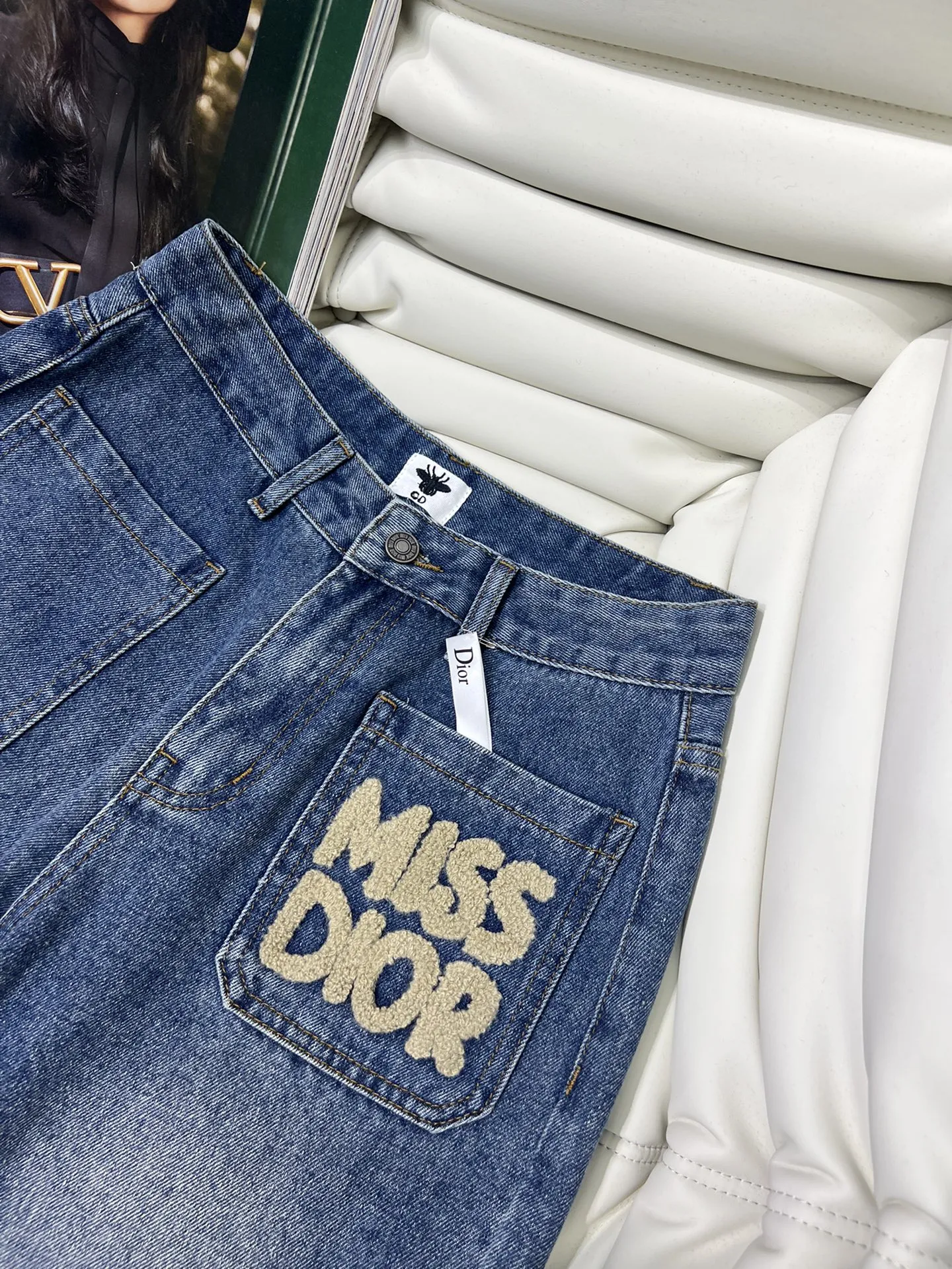 Christian Dior ブルー刺繍ロゴデニムパンツ - 画像 (3)