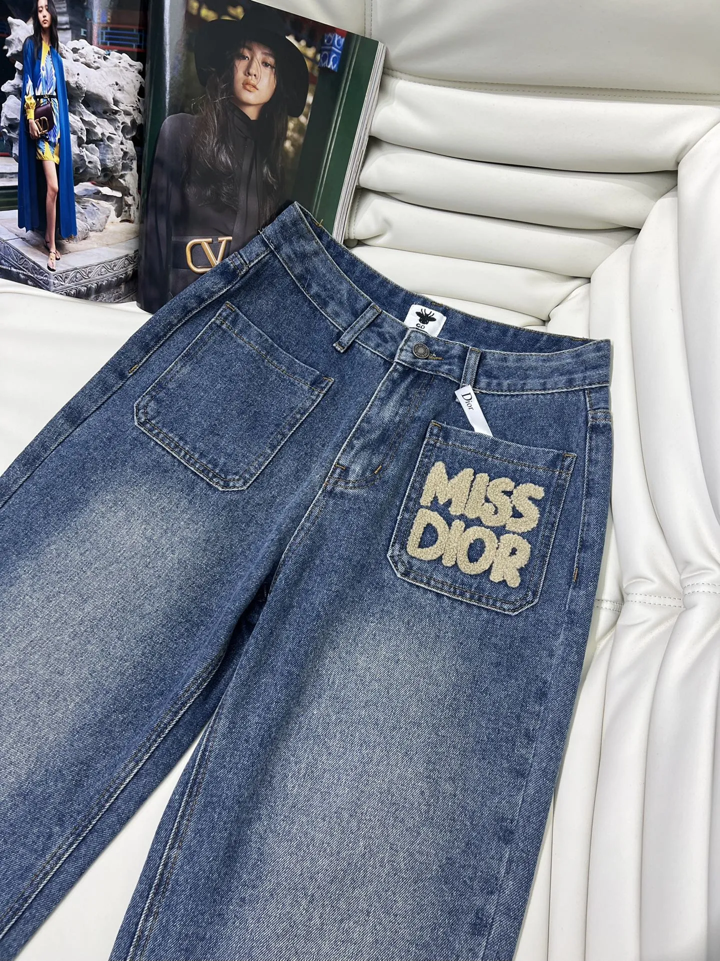 Christian Dior ブルー刺繍ロゴデニムパンツ - 画像 (4)