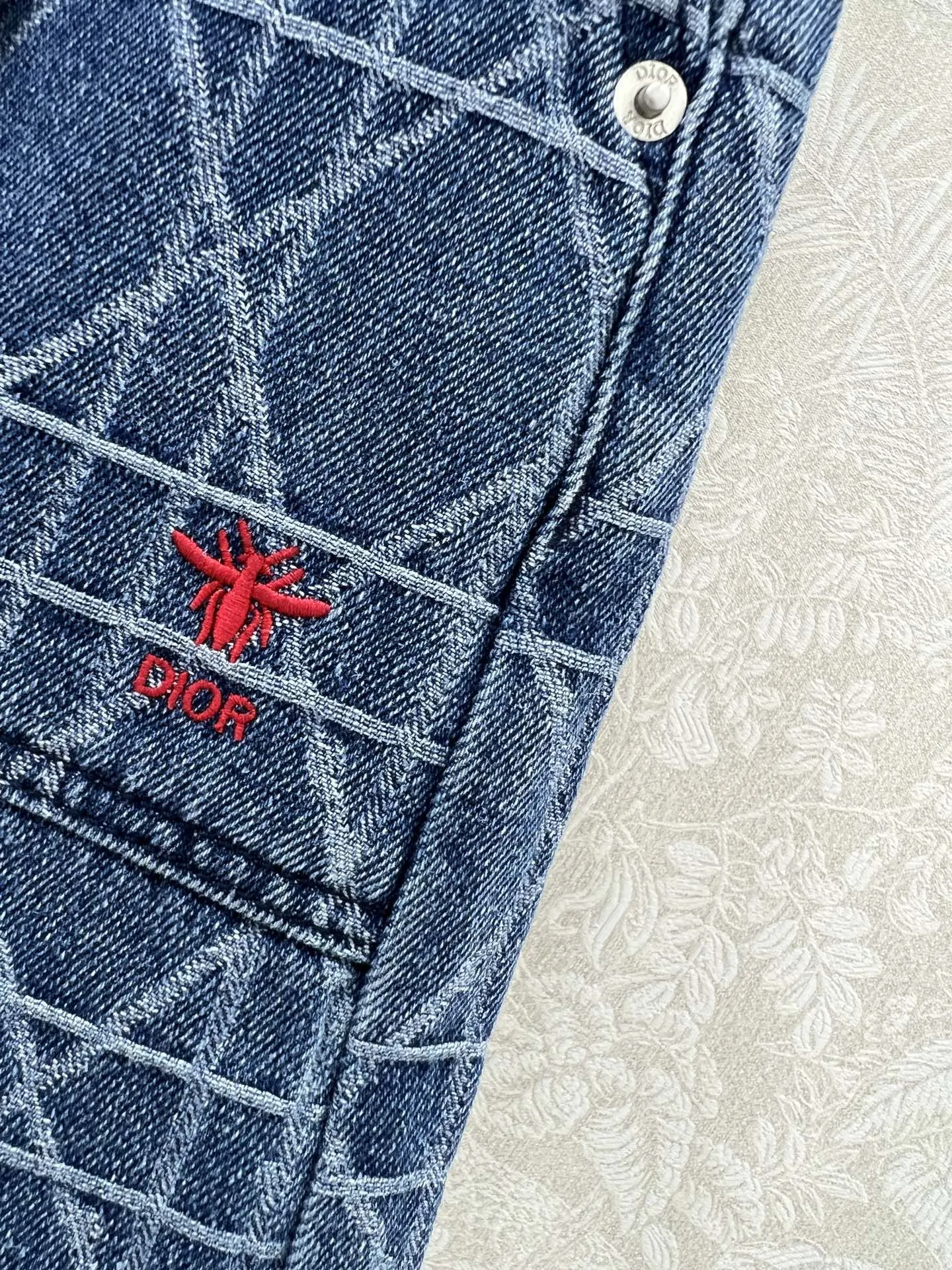 ディオール25 ブルー藤格子柄ハイウエストショーツ - 画像 (6)