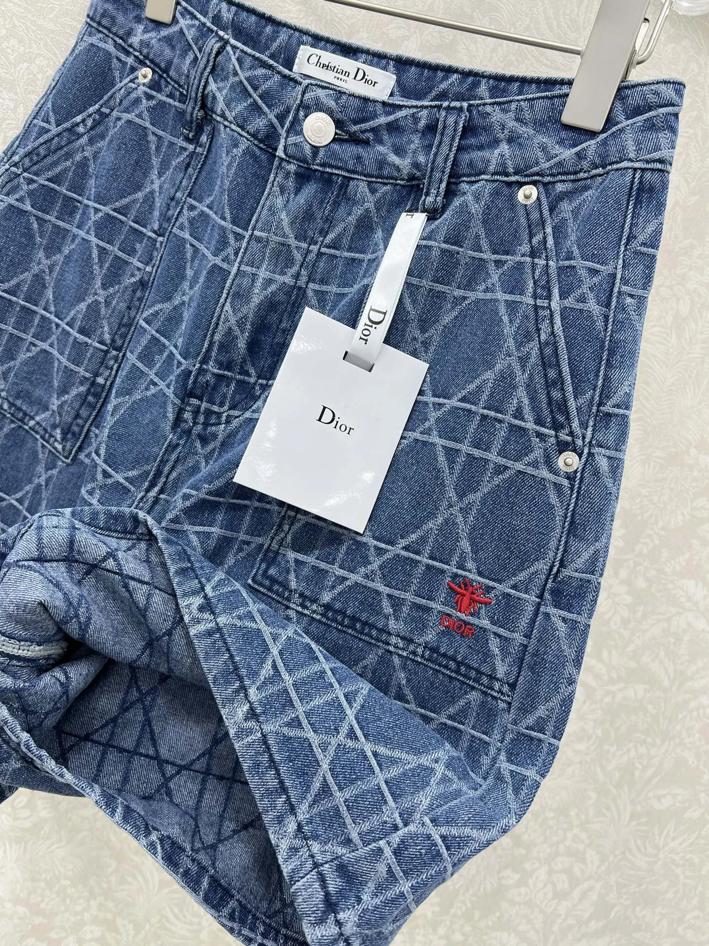 ディオール25 ブルー藤格子柄ハイウエストショーツ - 画像 (7)