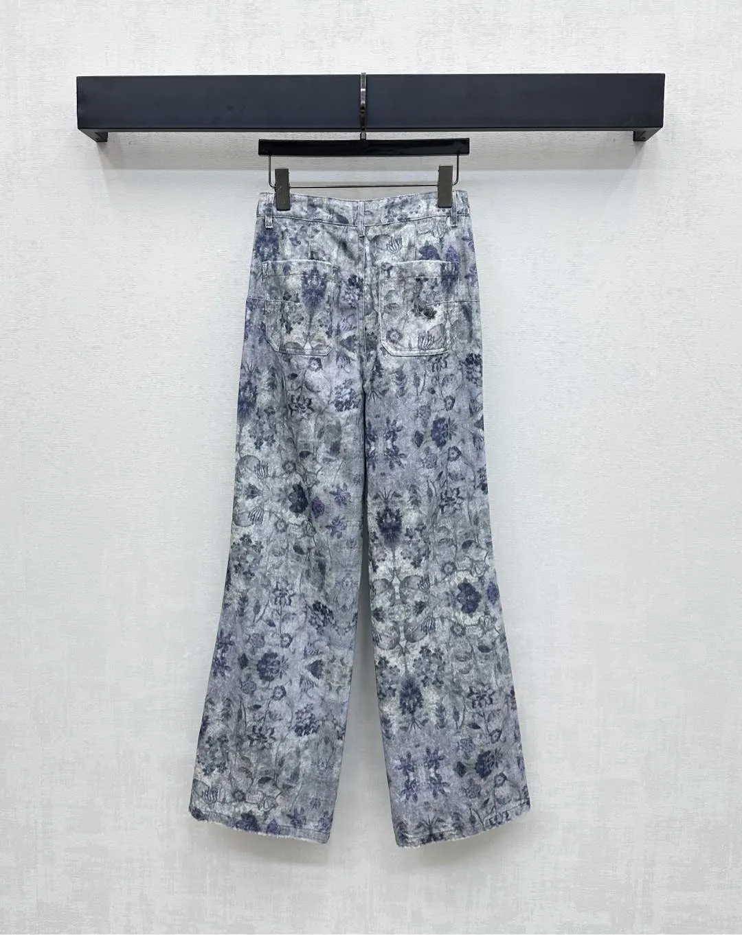 ディオール2025 レーザー花柄ブルーデニムワイドパンツ - 画像 (7)