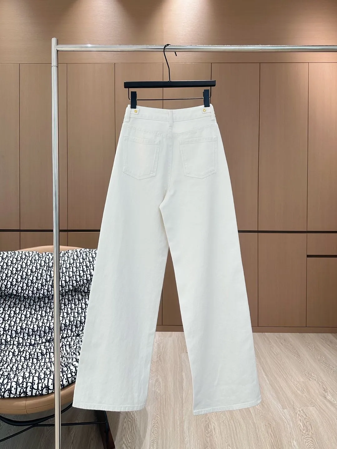 Hermes 白リボン装飾デニムパンツSML - 画像 (3)