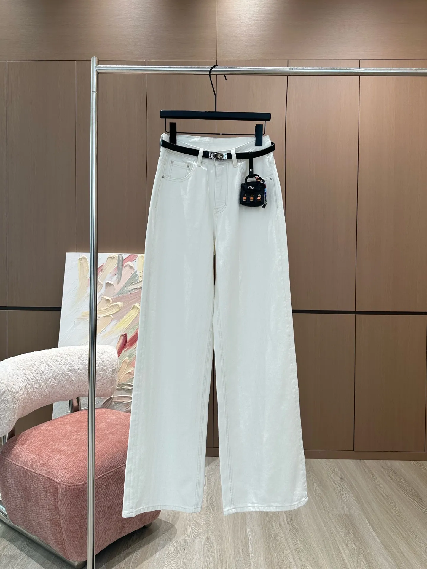 Hermes 白色と青色デコレーションデニムパンツ - 画像 (4)