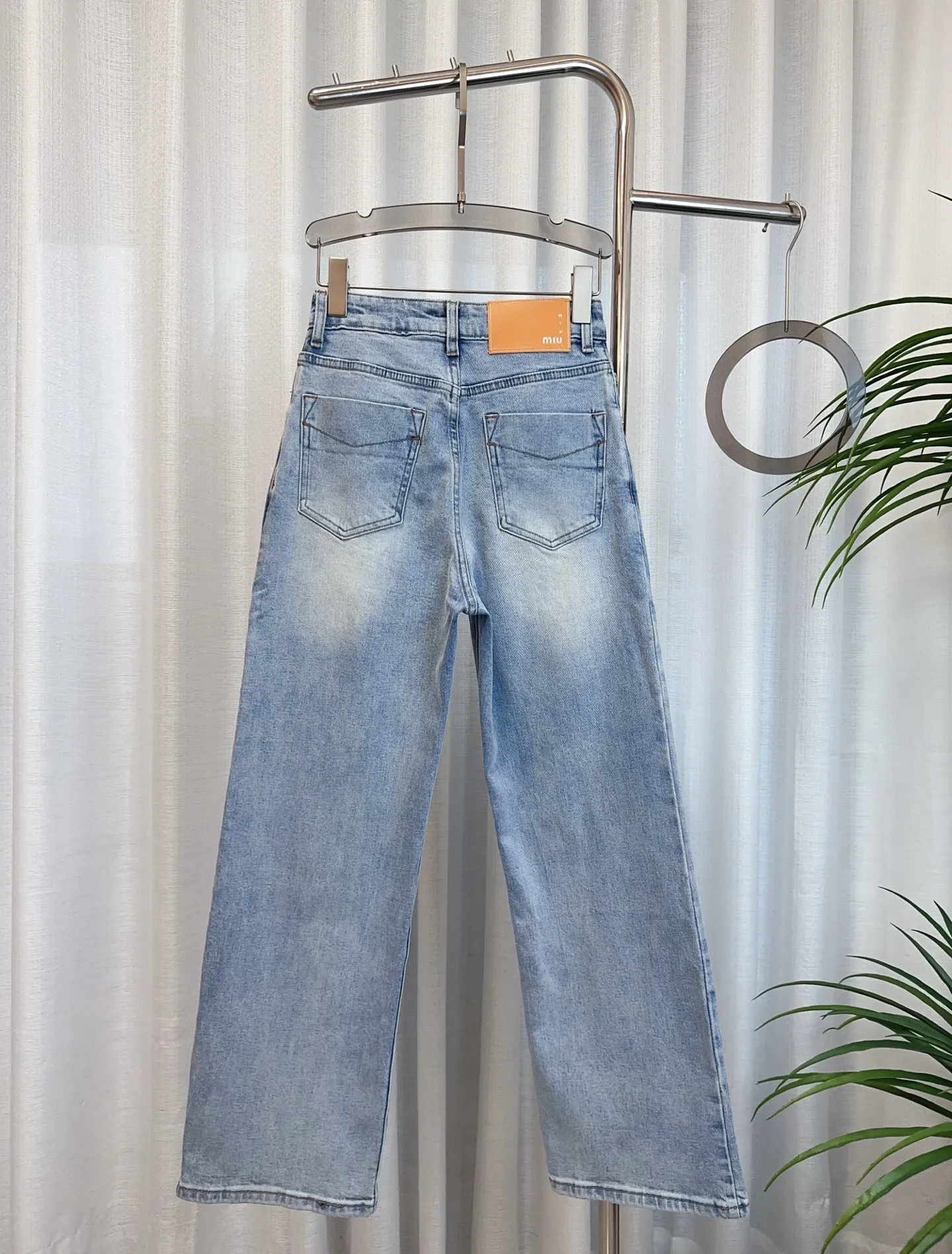 MIUMIUポケットインパクトカラーデニムストレートワイドブルー - 画像 (3)