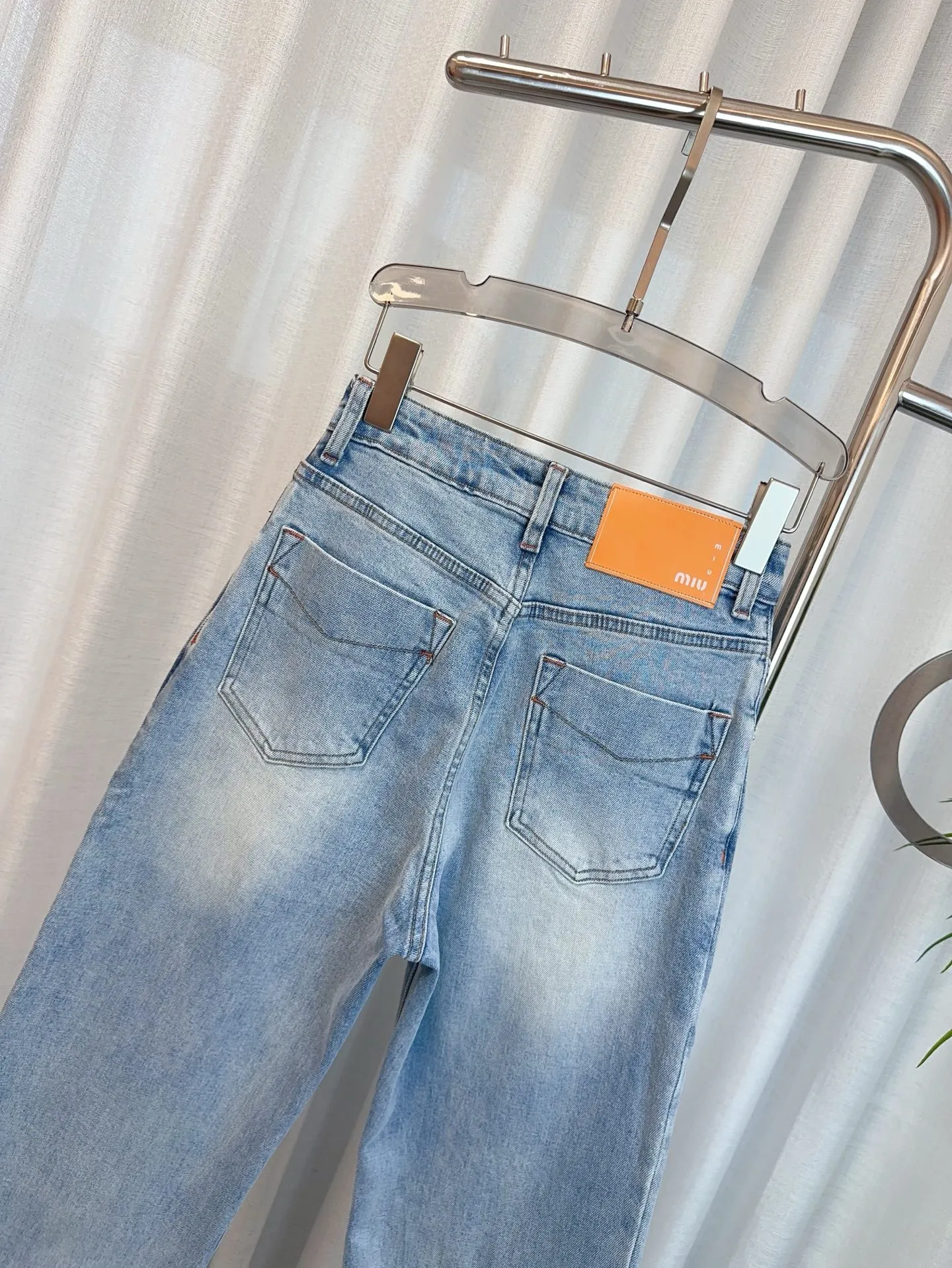 MIUMIUポケットインパクトカラーデニムストレートワイドブルー - 画像 (6)