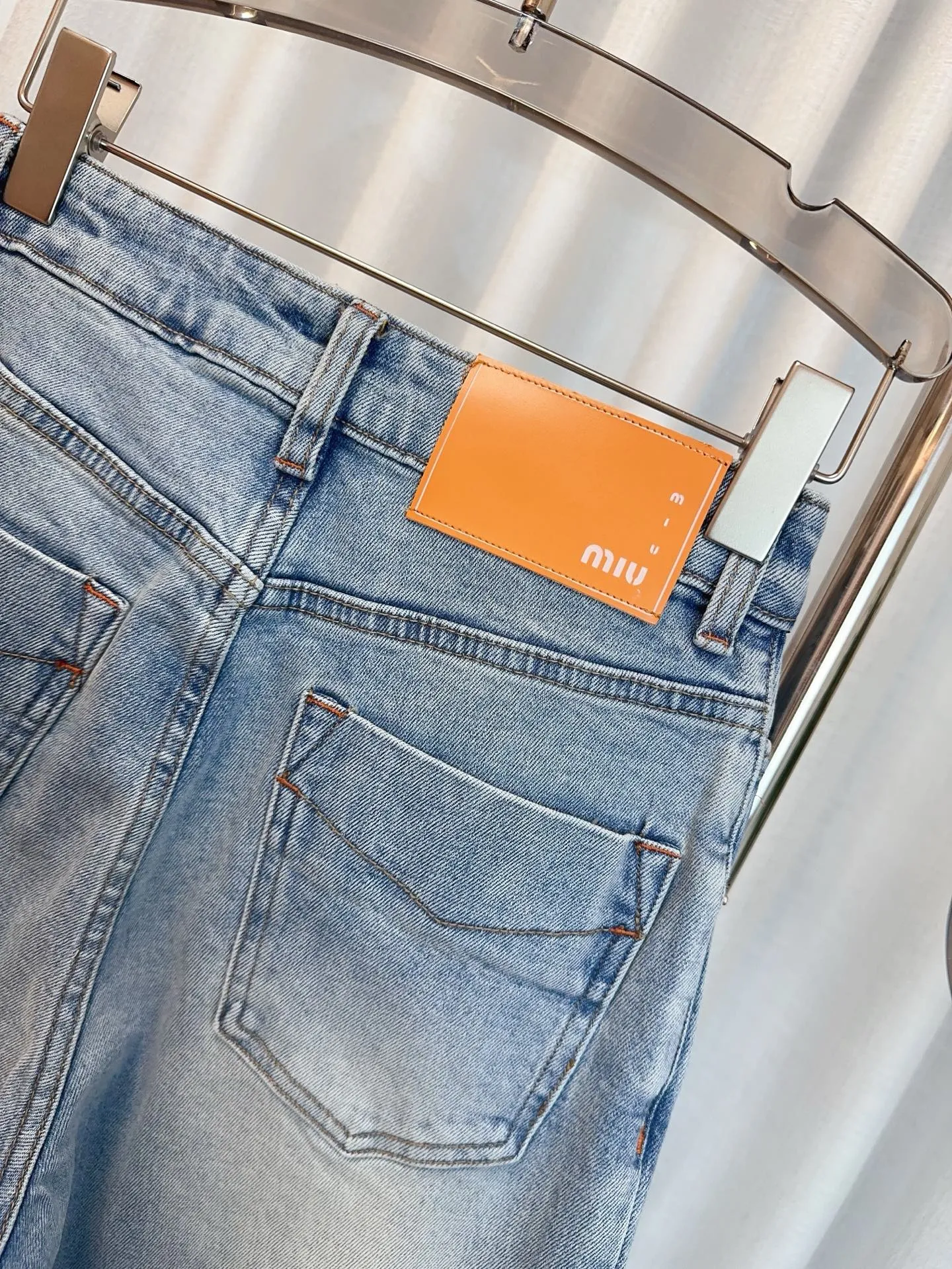 MIUMIUポケットインパクトカラーデニムストレートワイドブルー - 画像 (7)