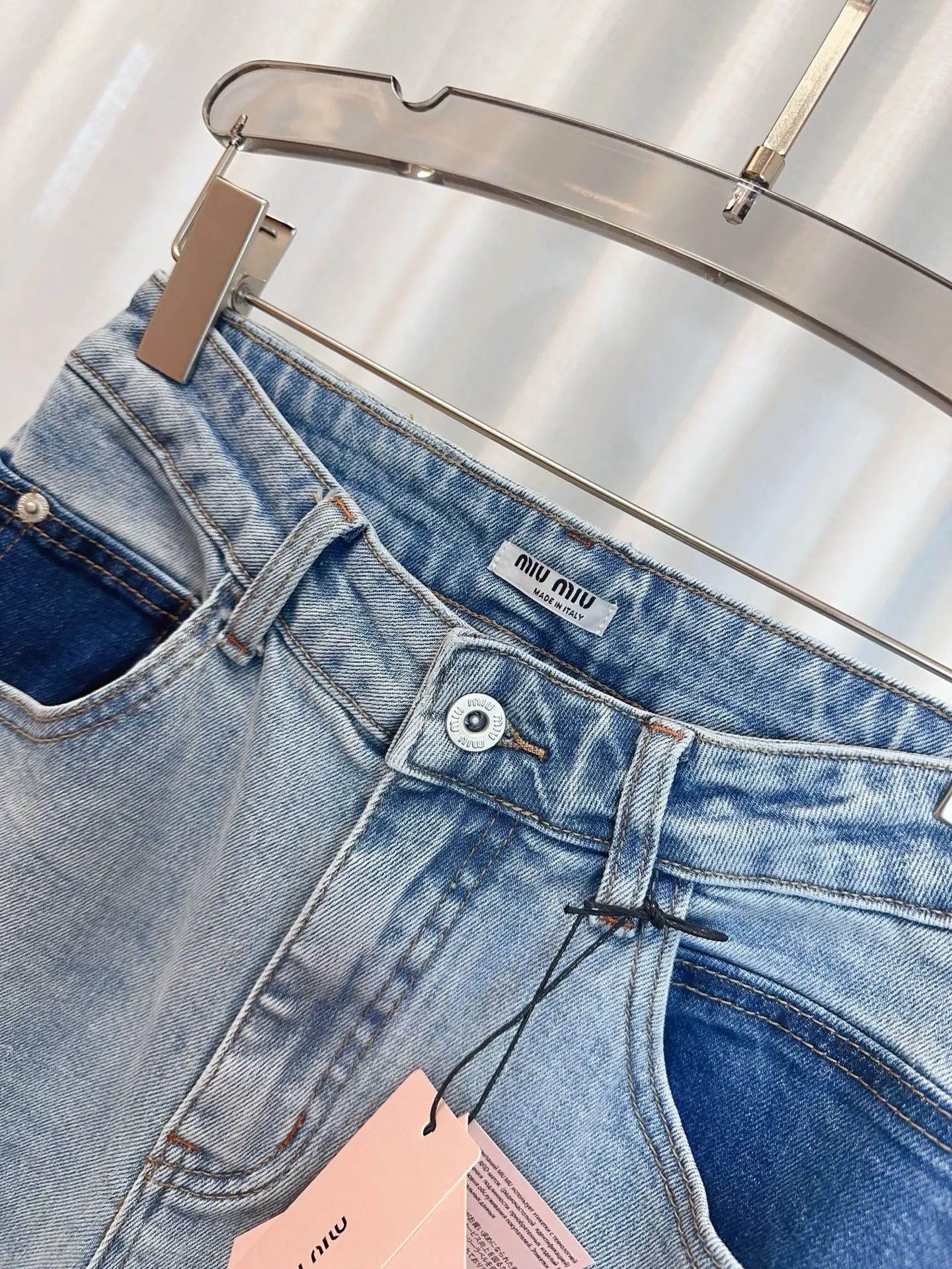 MIUMIUポケットインパクトカラーデニムストレートワイドブルー - 画像 (8)