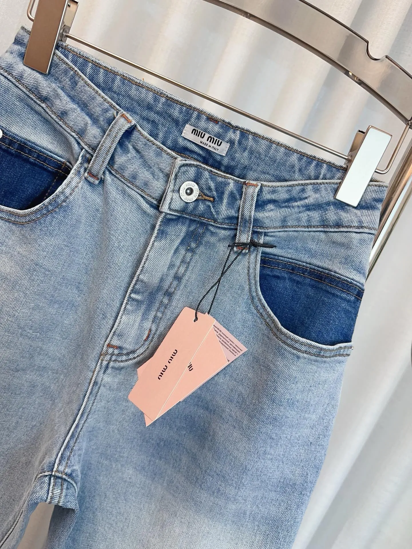 MIUMIUポケットインパクトカラーデニムストレートワイドブルー - 画像 (9)