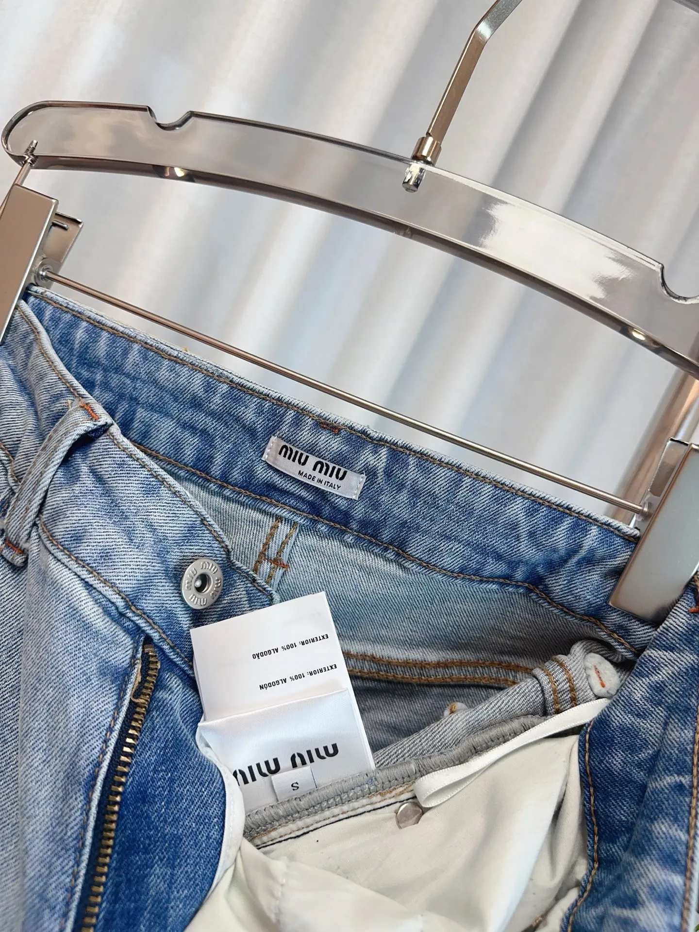 MIUMIUポケットインパクトカラーデニムストレートワイドブルー - 画像 (10)