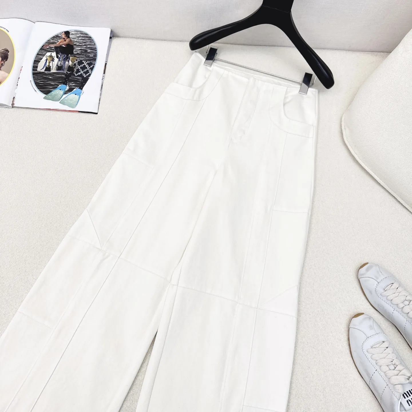 Miu Miu 25Ss ホワイト ワークパンツ - 画像 (3)