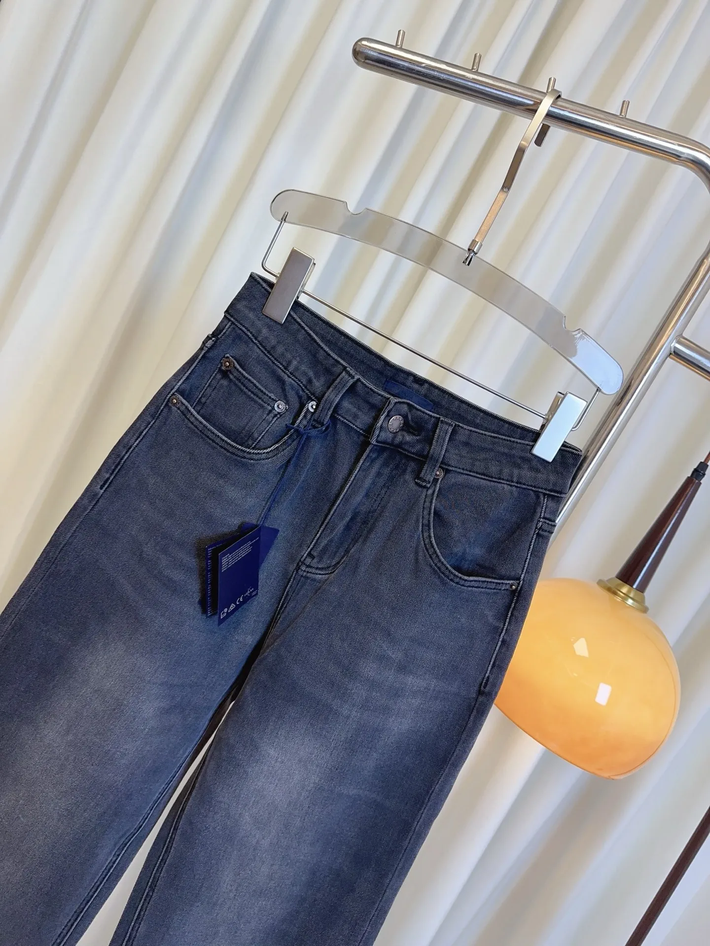 PRADA新款後ポケットプリントロゴデニムパンツブルーストレートワイド - 画像 (5)