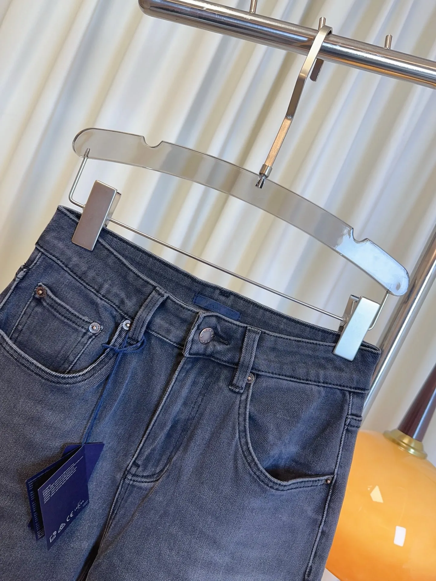 PRADA新款後ポケットプリントロゴデニムパンツブルーストレートワイド - 画像 (8)