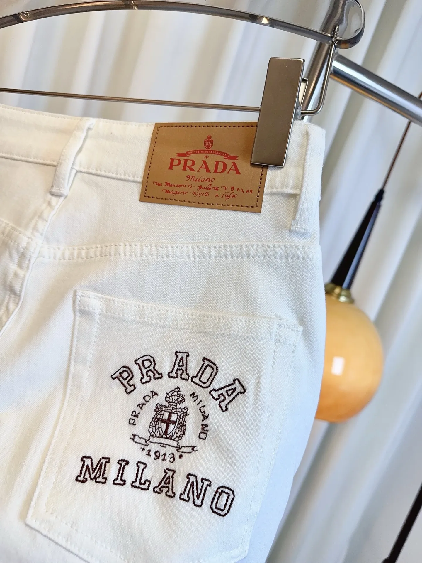 PRADA白后ポケット刺繍ワイドジーンズ - 画像 (8)