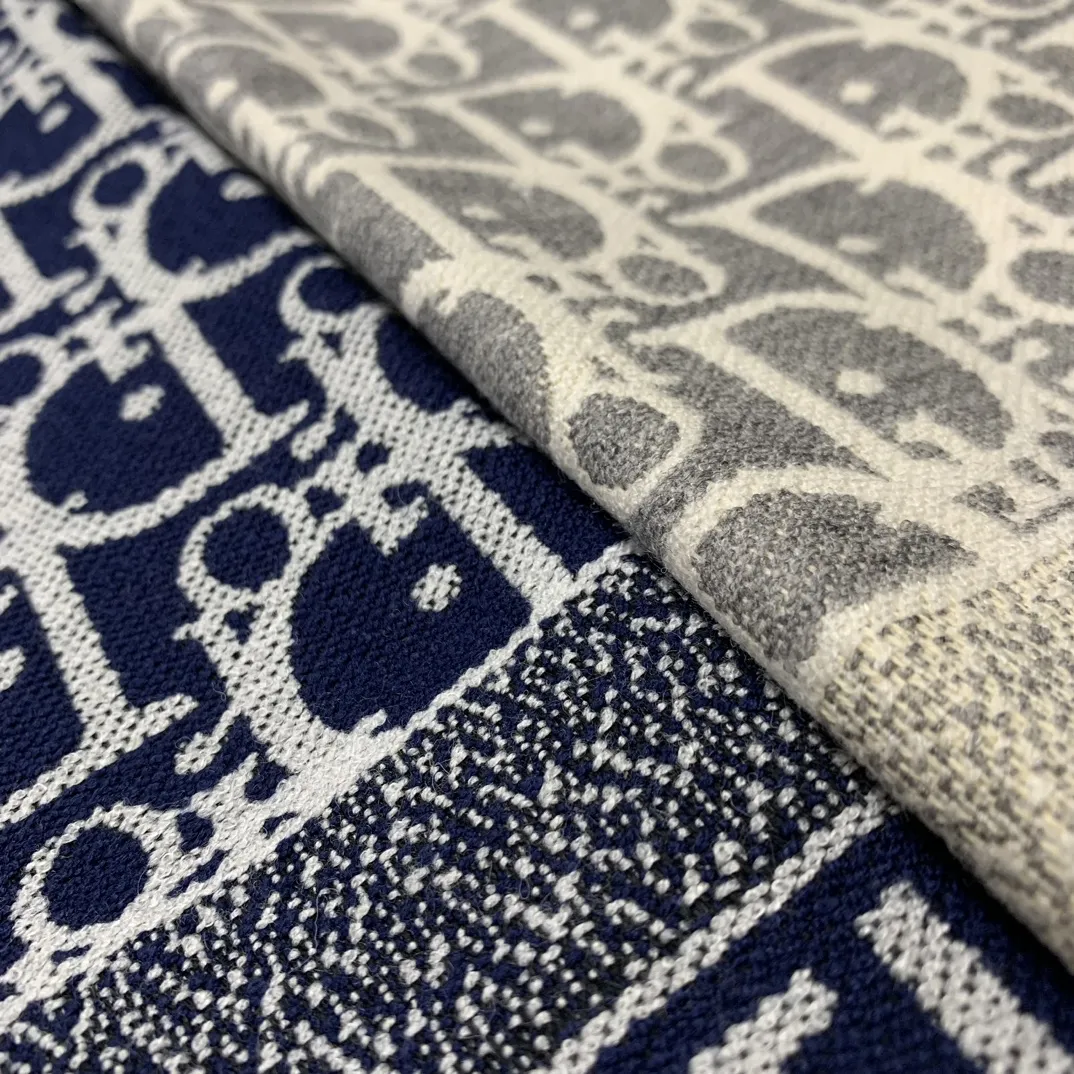 CHRISTIAN DIOR 青色 双面羊绒围巾 - 画像 (8)