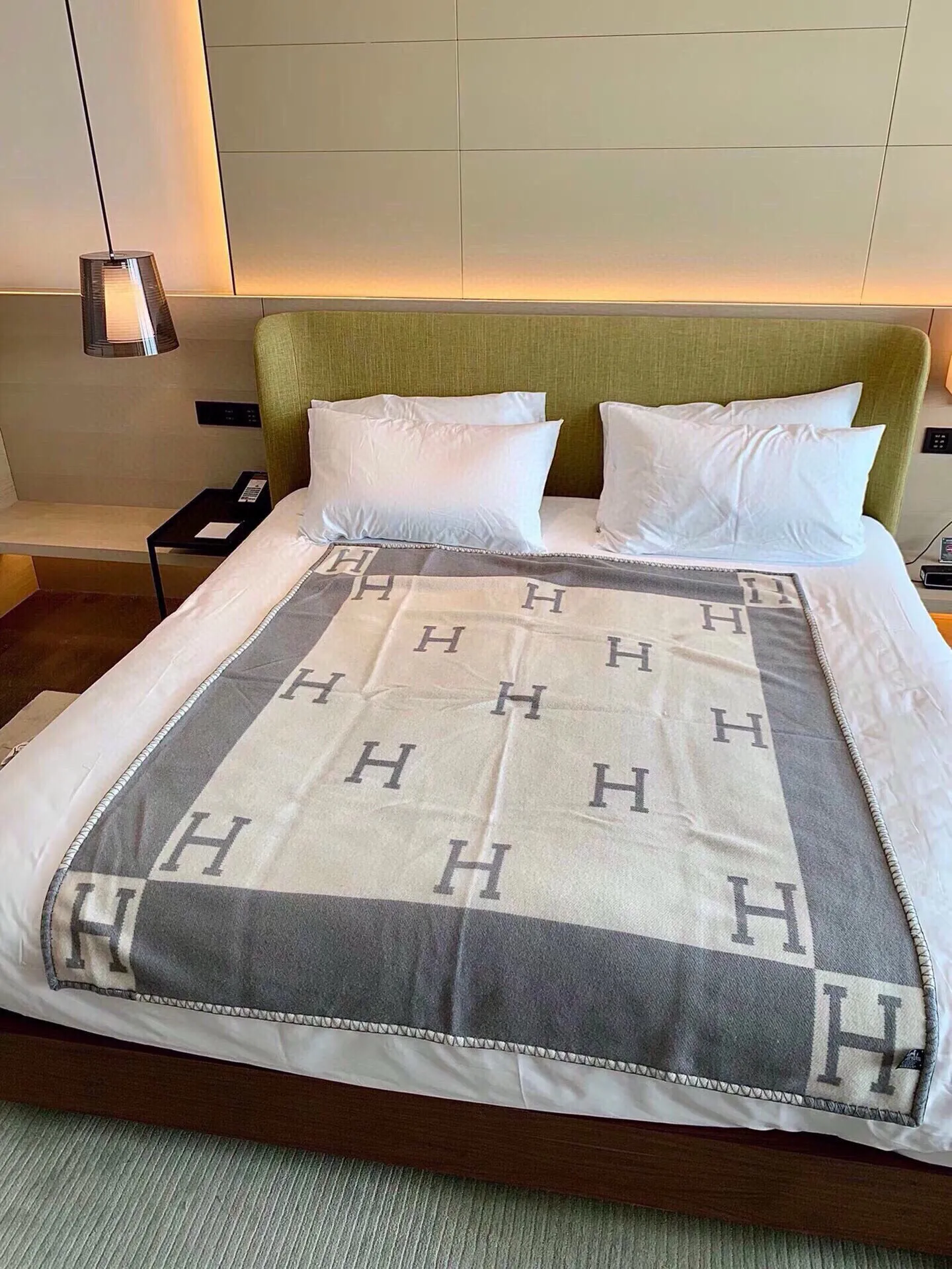 エルメス グレー ダブルカラーブランケット - 画像 (3)