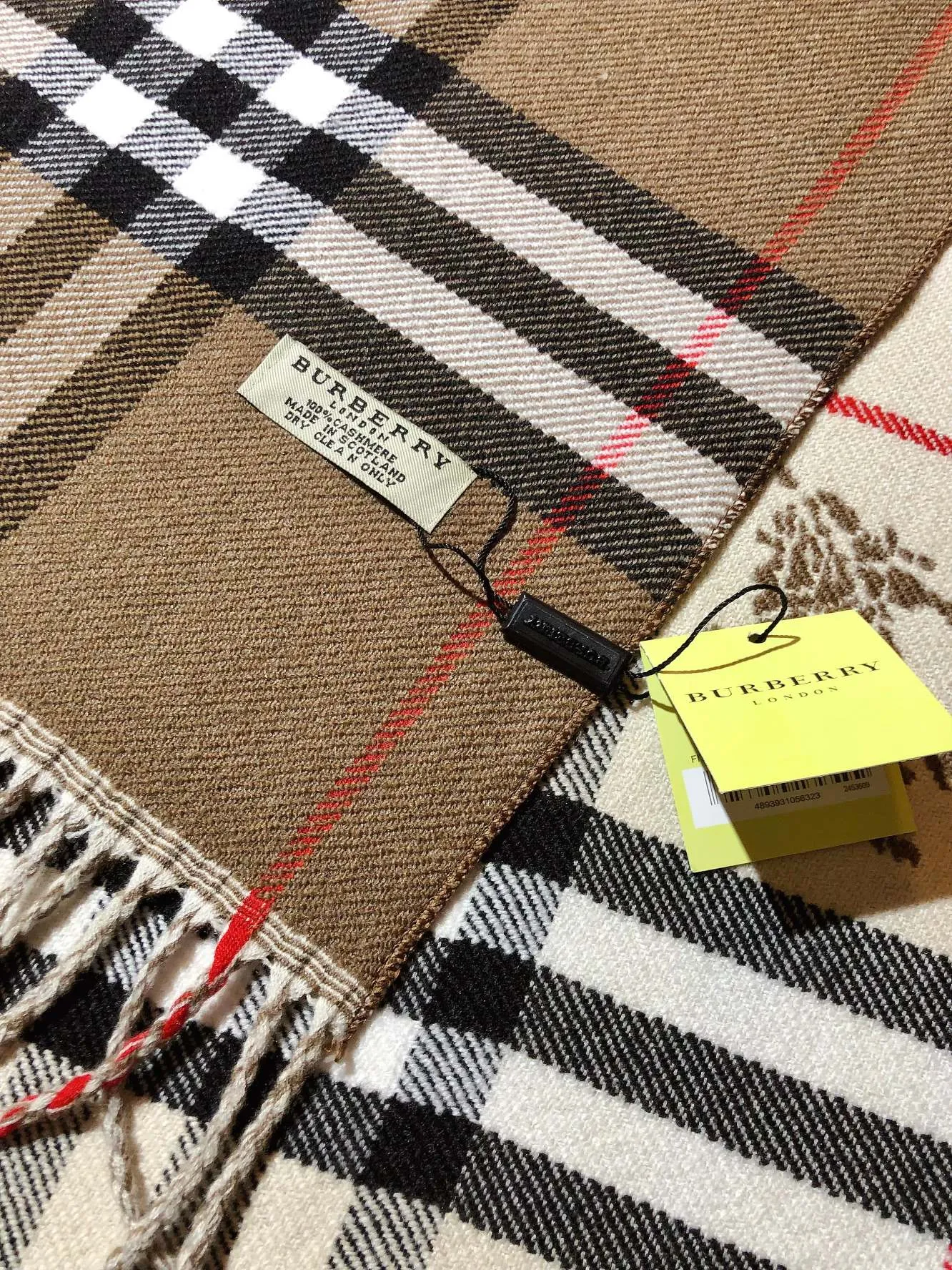 Burberry ブラウン格子柄スカーフ - 画像 (4)