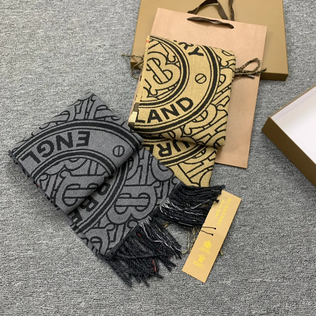 Burberry TBクラシックスカーフ カーキとグレー - 画像 (3)