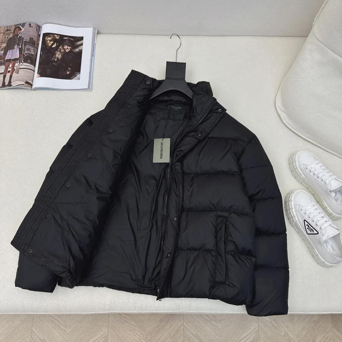 Balenciaga 黒 立襟フード付きダウンジャケット - 画像 (10)