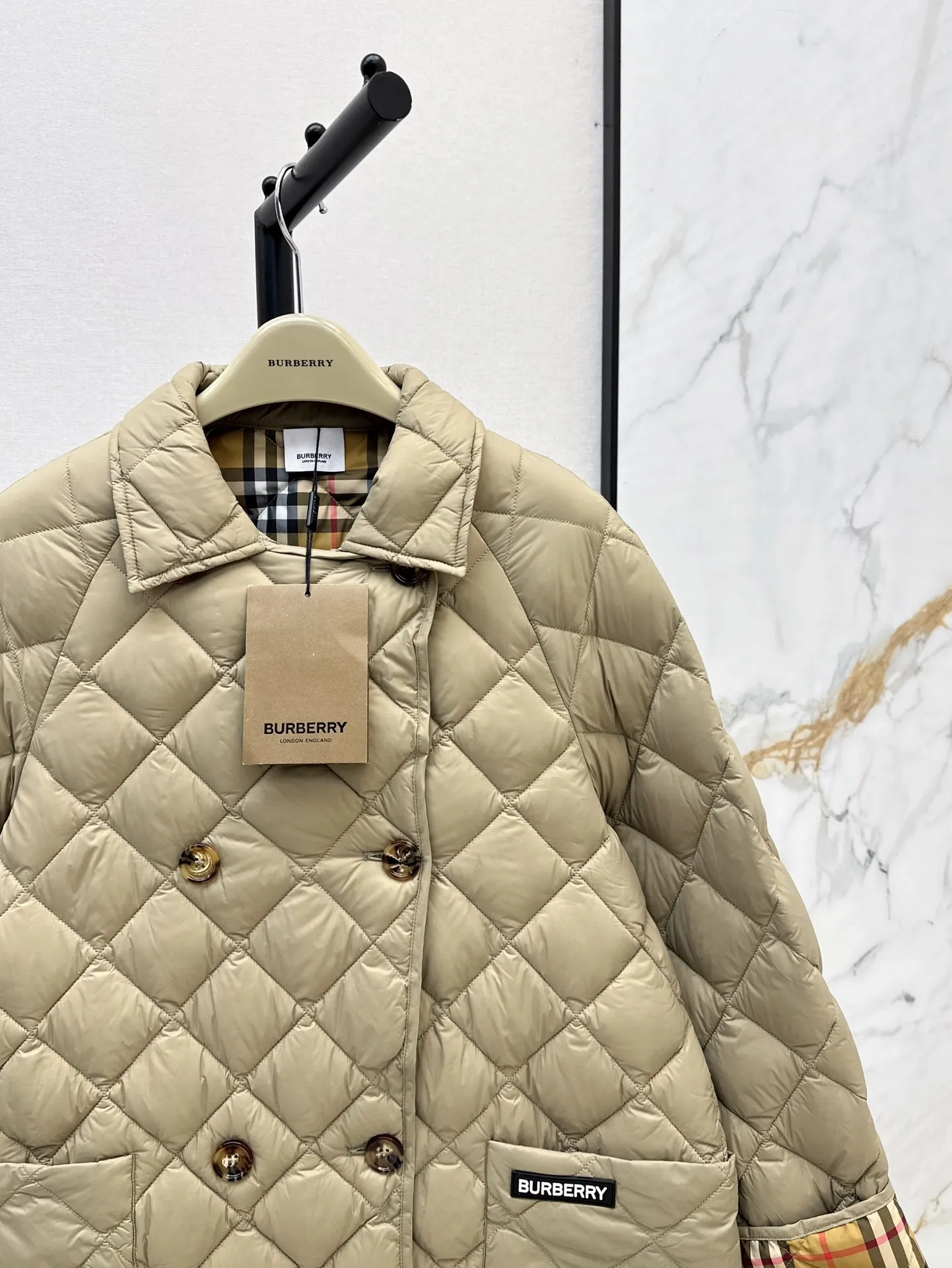 Burberry ベージュ菱形キルティングコート - 画像 (5)