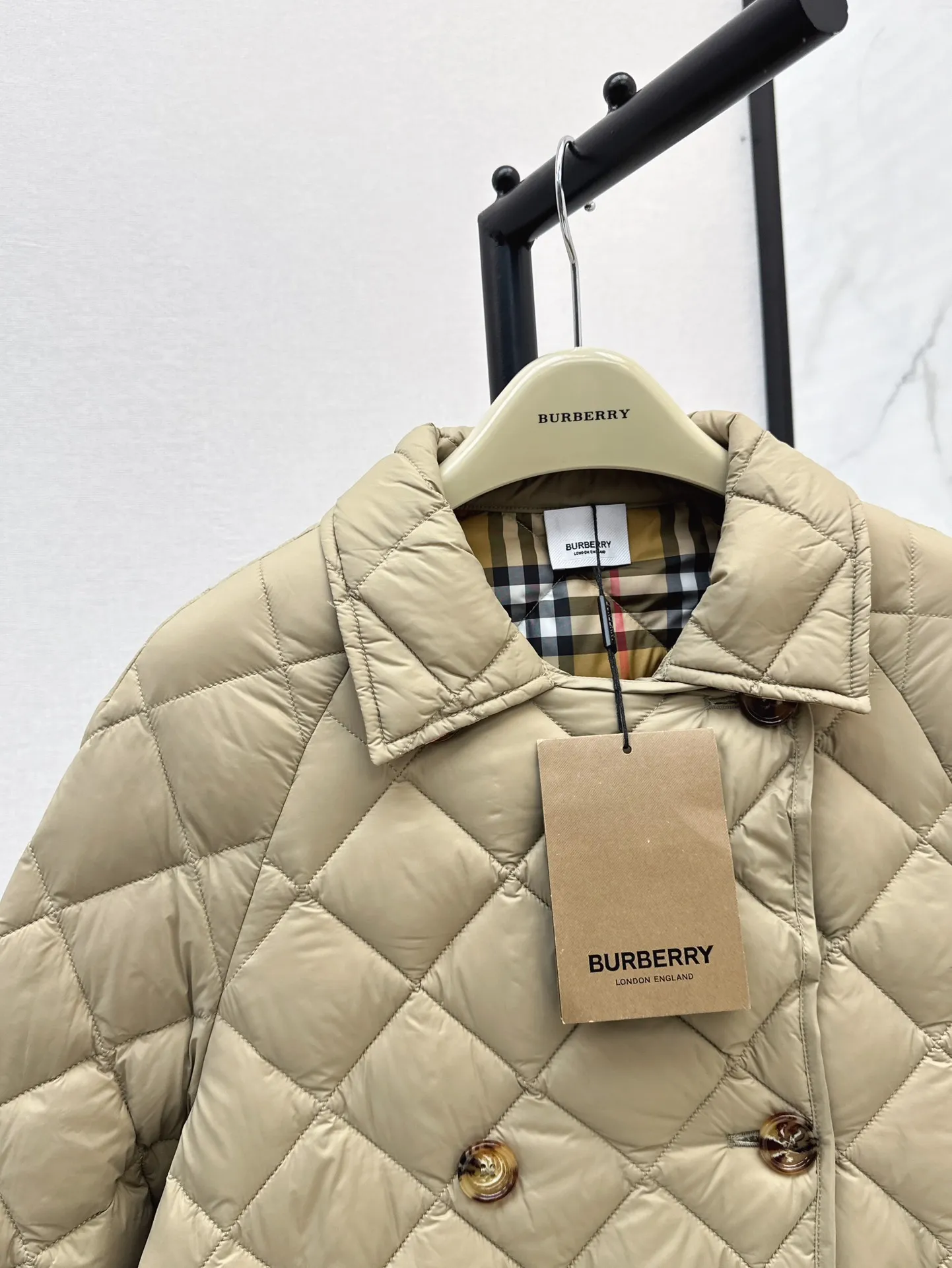 Burberry ベージュ菱形キルティングコート - 画像 (6)