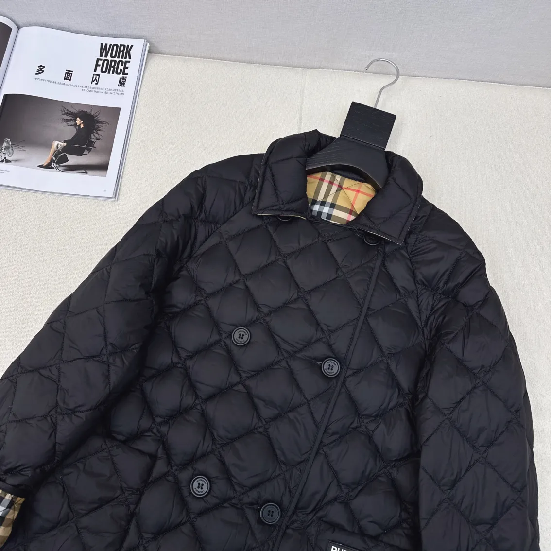 Burberry 黒 長袖キルティングコート - 画像 (4)