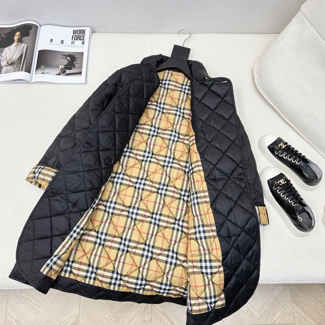 Burberry 黒 長袖キルティングコート - 画像 (9)