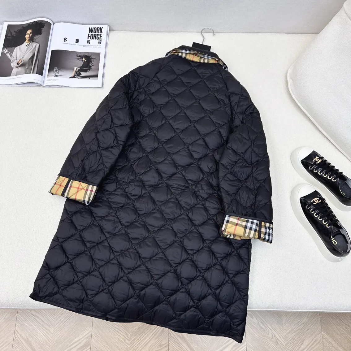 Burberry 黒 長袖キルティングコート - 画像 (10)