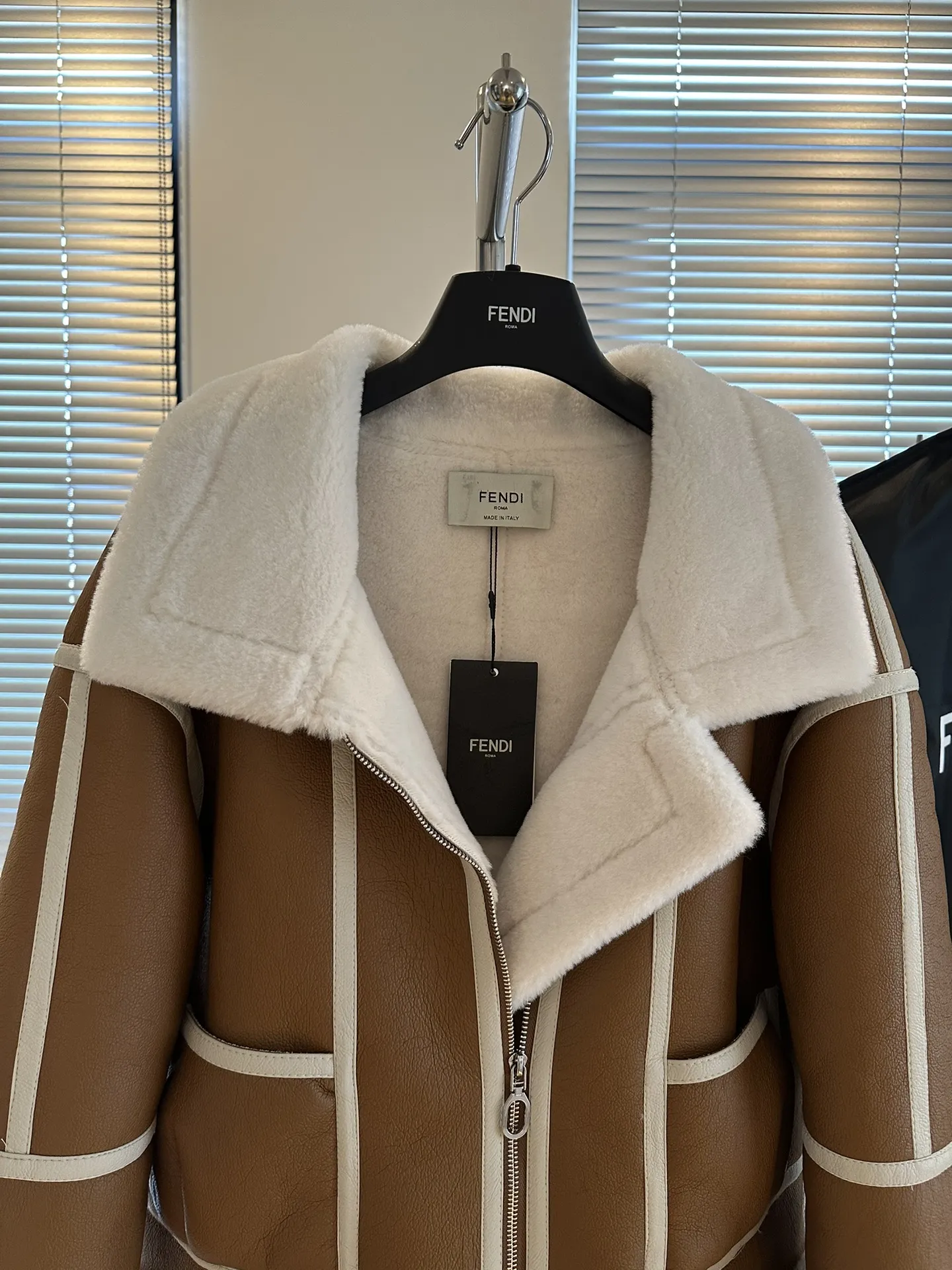 Fendi 茶色バイカージャケット - 画像 (3)