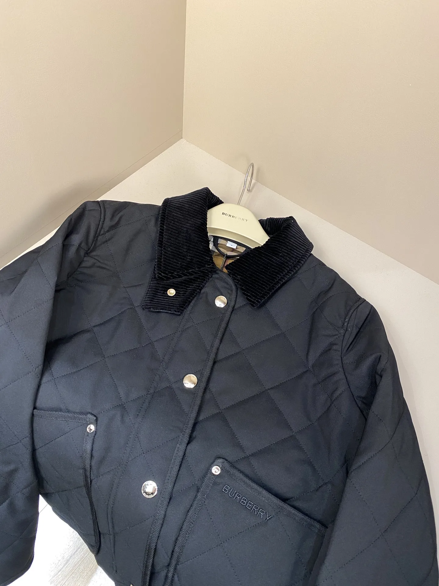 バーバリー キルティングジャケット ネイビー コーデュロイカラー - 画像 (7)