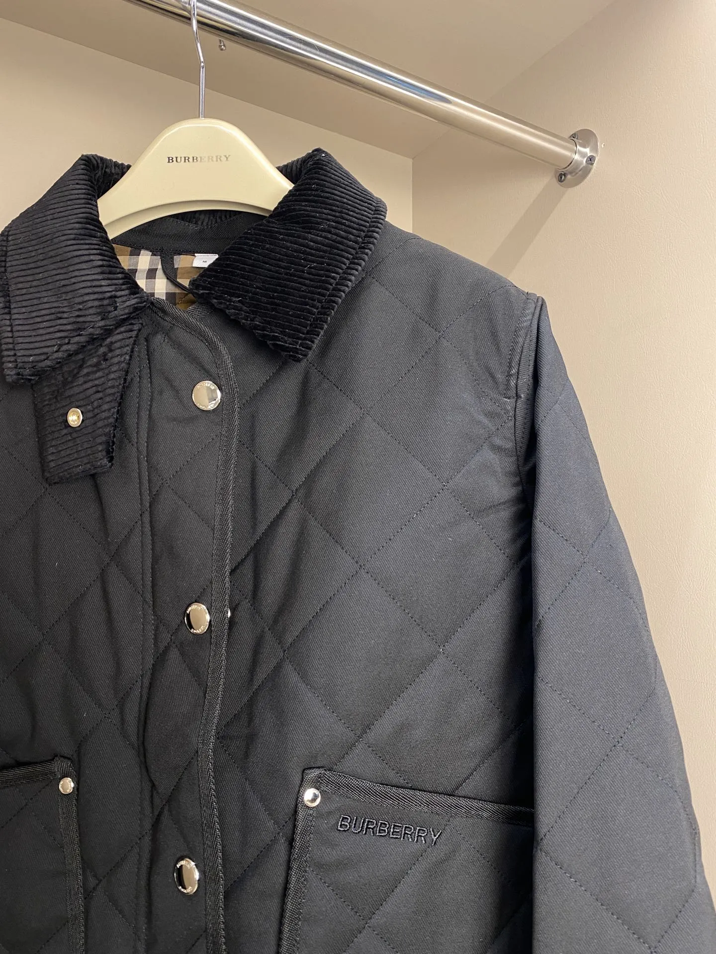 バーバリー キルティングジャケット ネイビー コーデュロイカラー - 画像 (9)