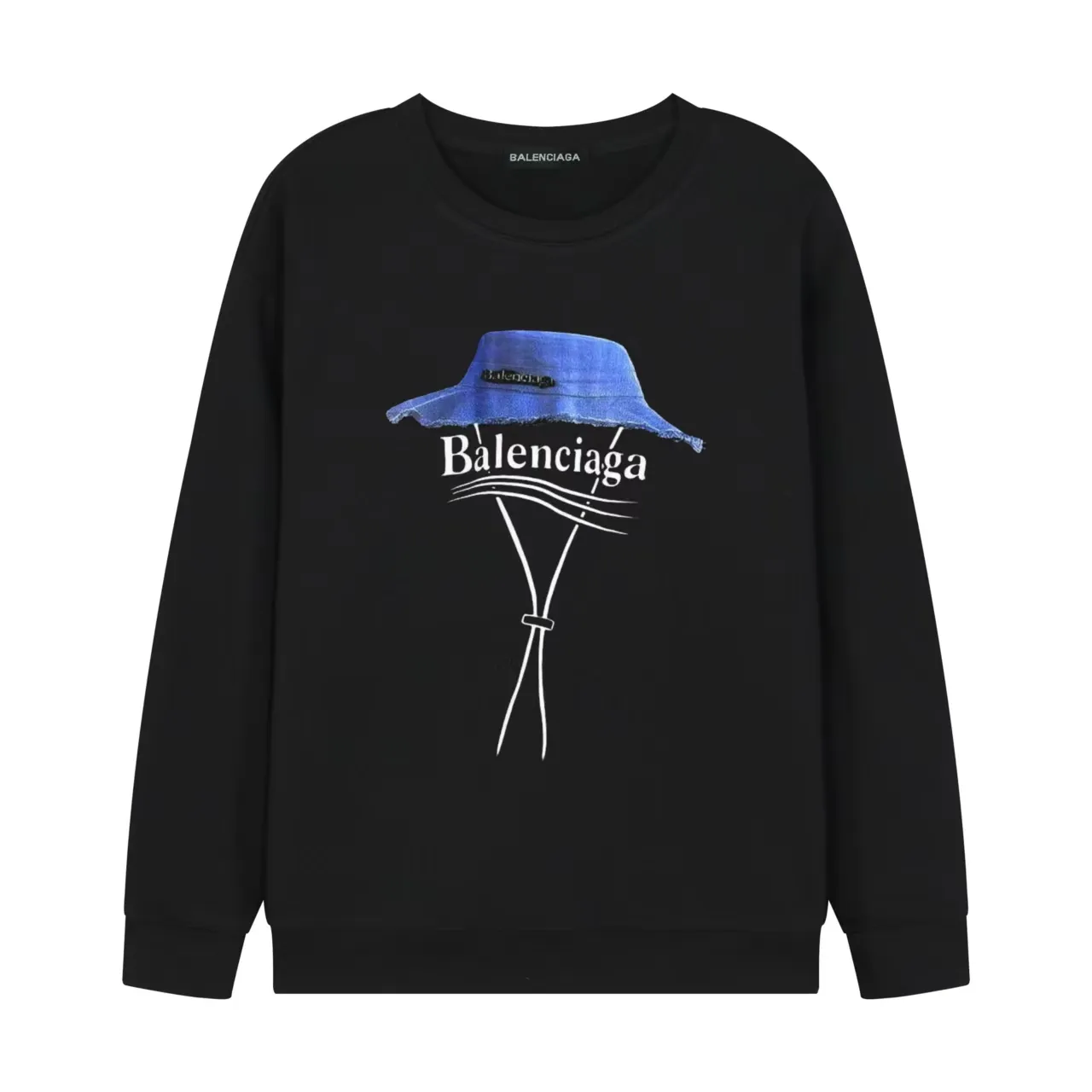 Balenciaga 2025SS 黒色プリント帽子パーカー