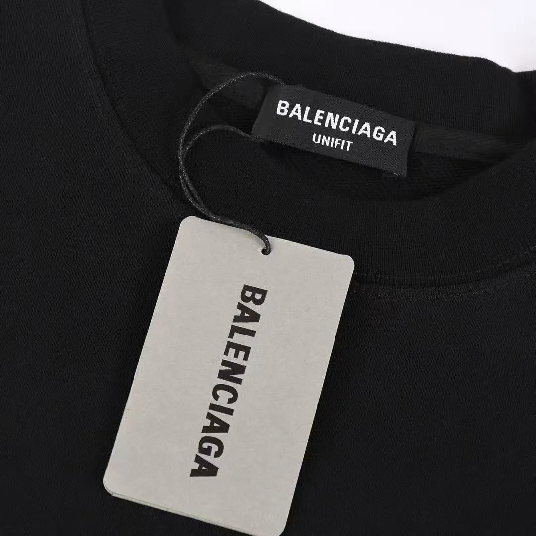 Balenciaga 2025SS 黒色プリント帽子パーカー - 画像 (3)