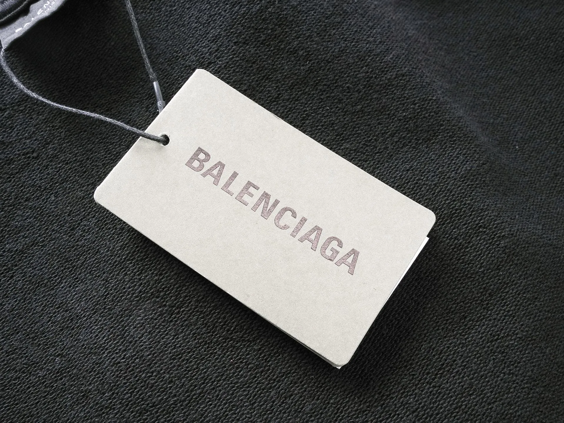 BALENCIAGA 洗水黒 麦穗LOGO 連帽衛衣 - 画像 (6)