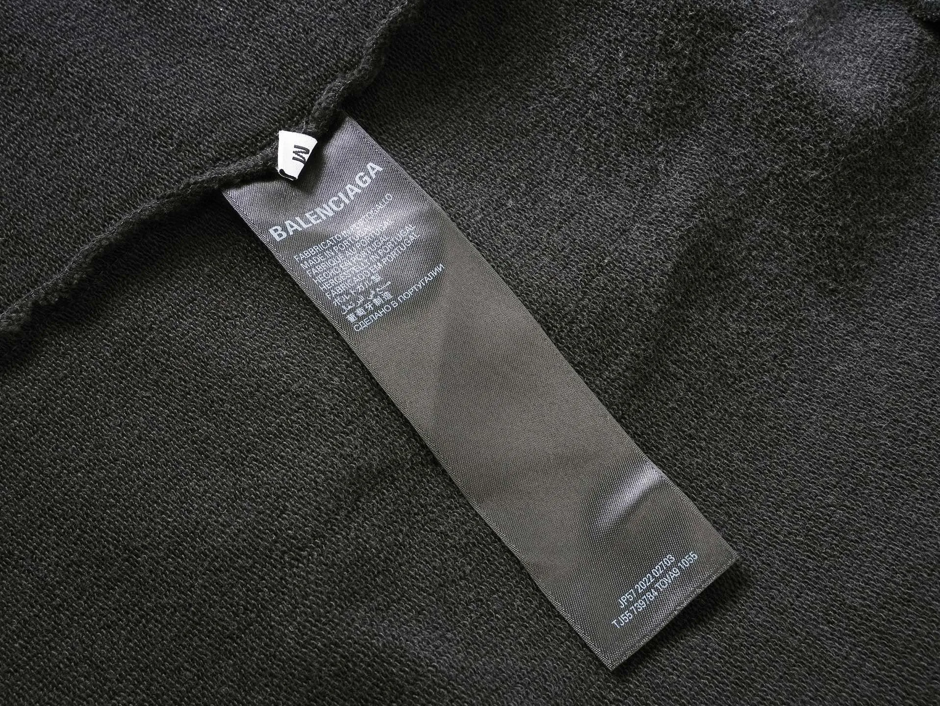 BALENCIAGA 洗水黒 麦穗LOGO 連帽衛衣 - 画像 (9)