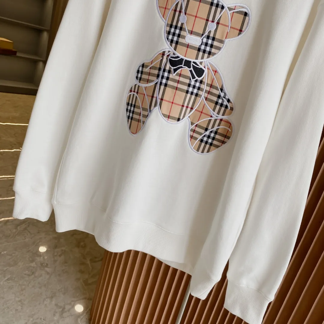 Burberry ホワイト小熊刺繍チェック柄スウェット - 画像 (4)