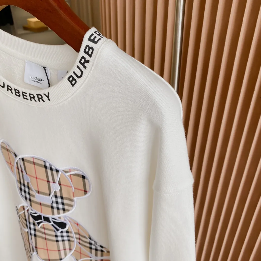 Burberry ホワイト小熊刺繍チェック柄スウェット - 画像 (8)