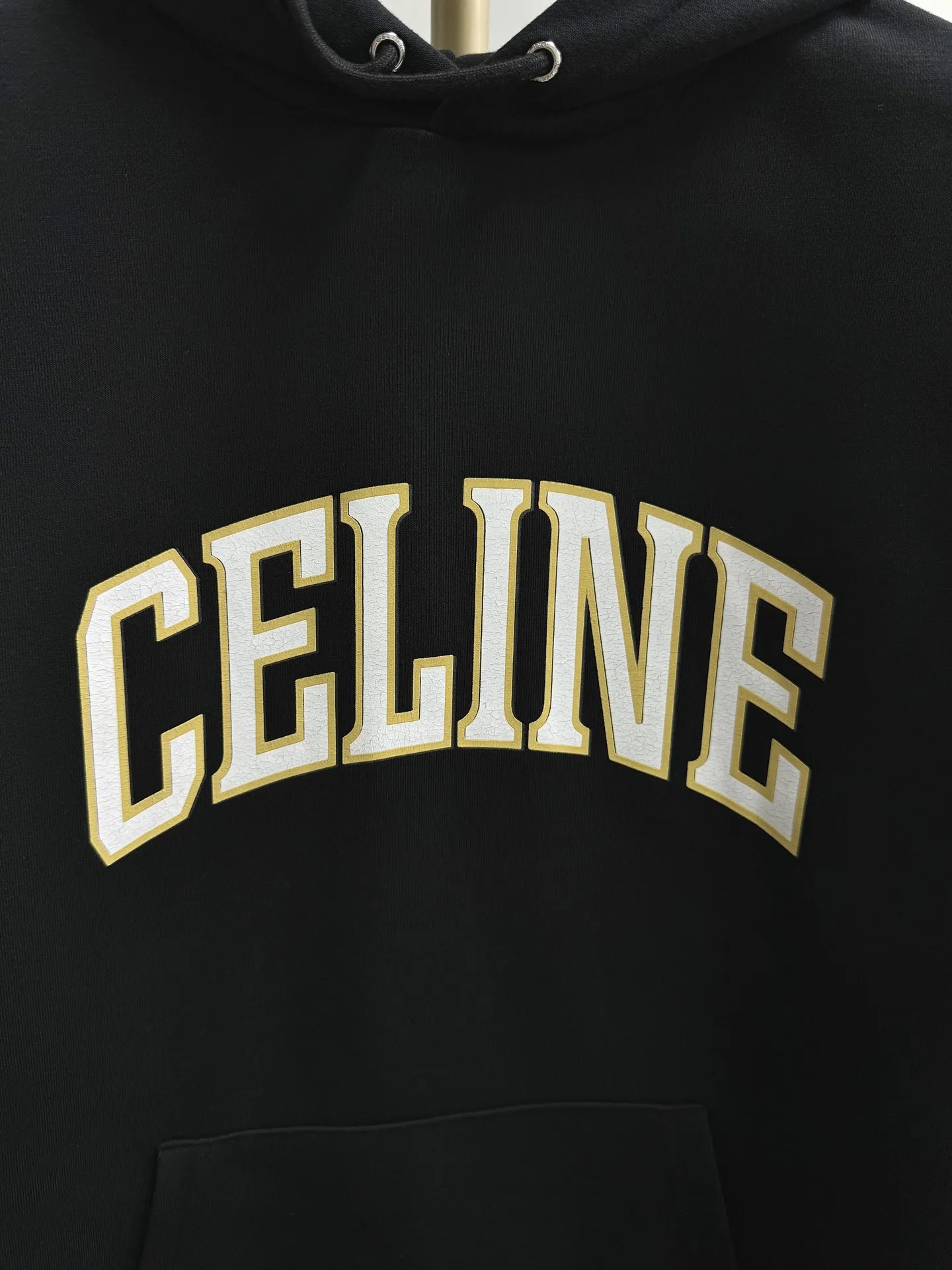 セリーヌ ブラック レタープリント フーディ - 画像 (5)
