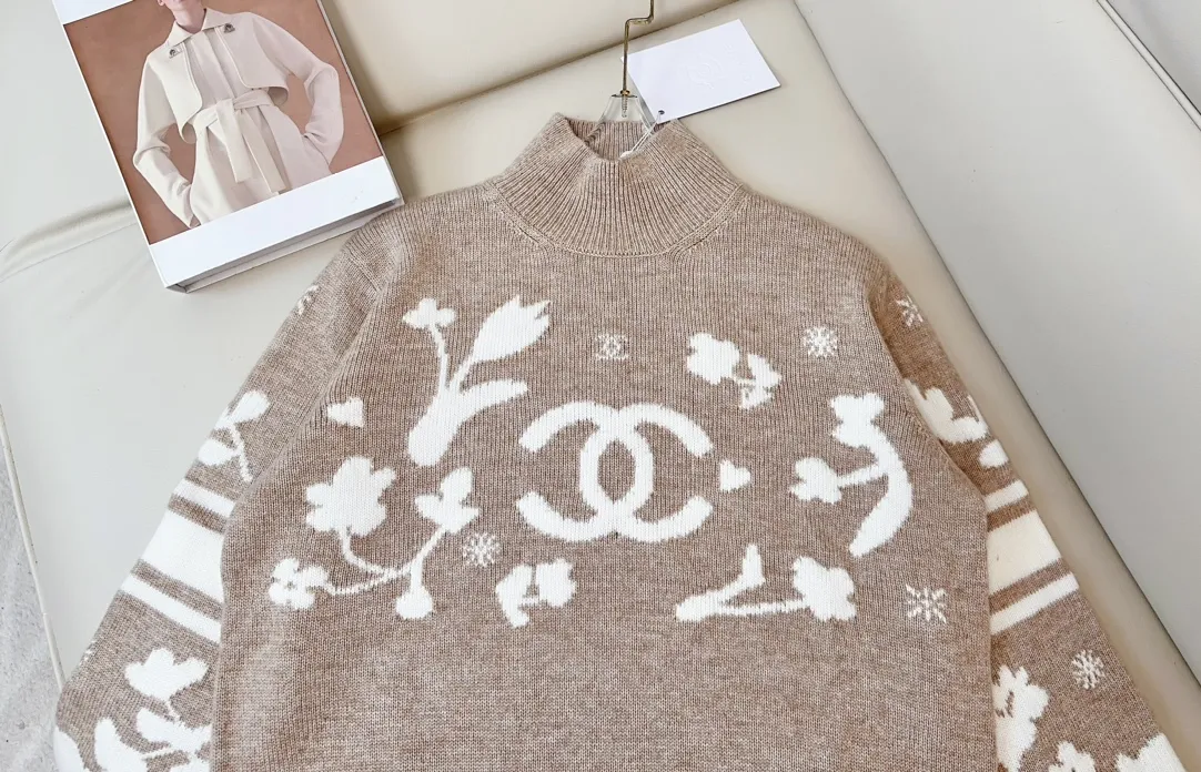 シャネル新作スキーフラワーロゴセーターカーキカラー - 画像 (4)