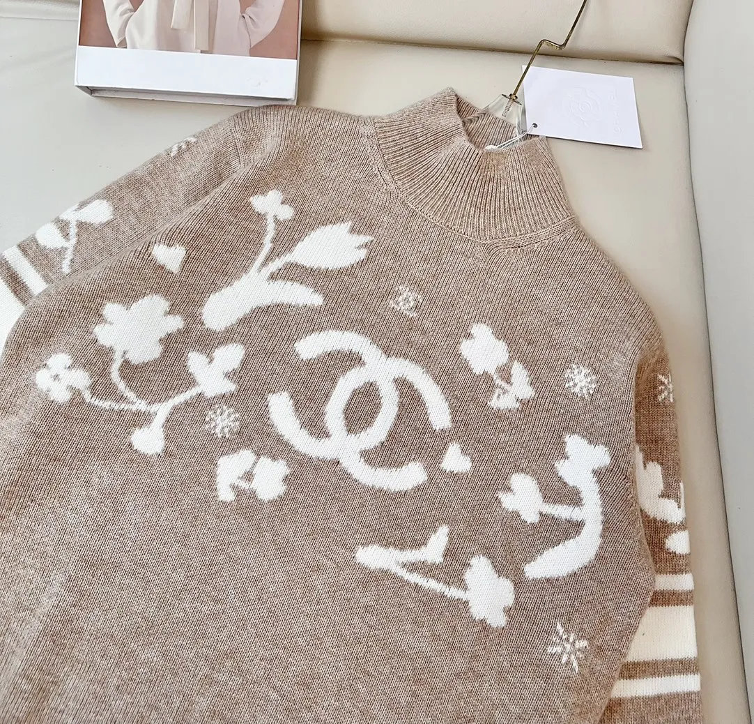 シャネル新作スキーフラワーロゴセーターカーキカラー - 画像 (5)