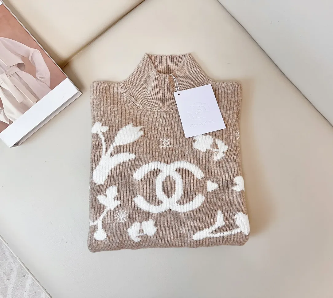 シャネル新作スキーフラワーロゴセーターカーキカラー - 画像 (6)