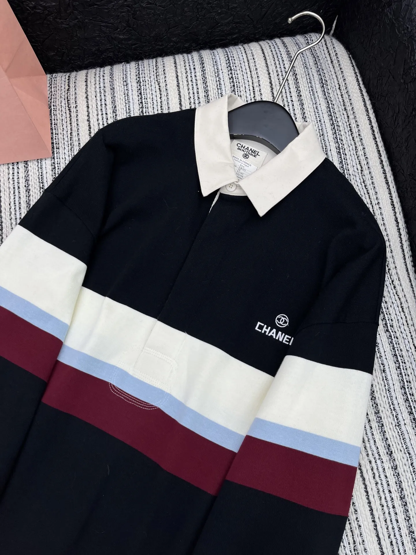 CHANEL 25中古シリーズ長袖シャツ ブルー ストライプ - 画像 (3)