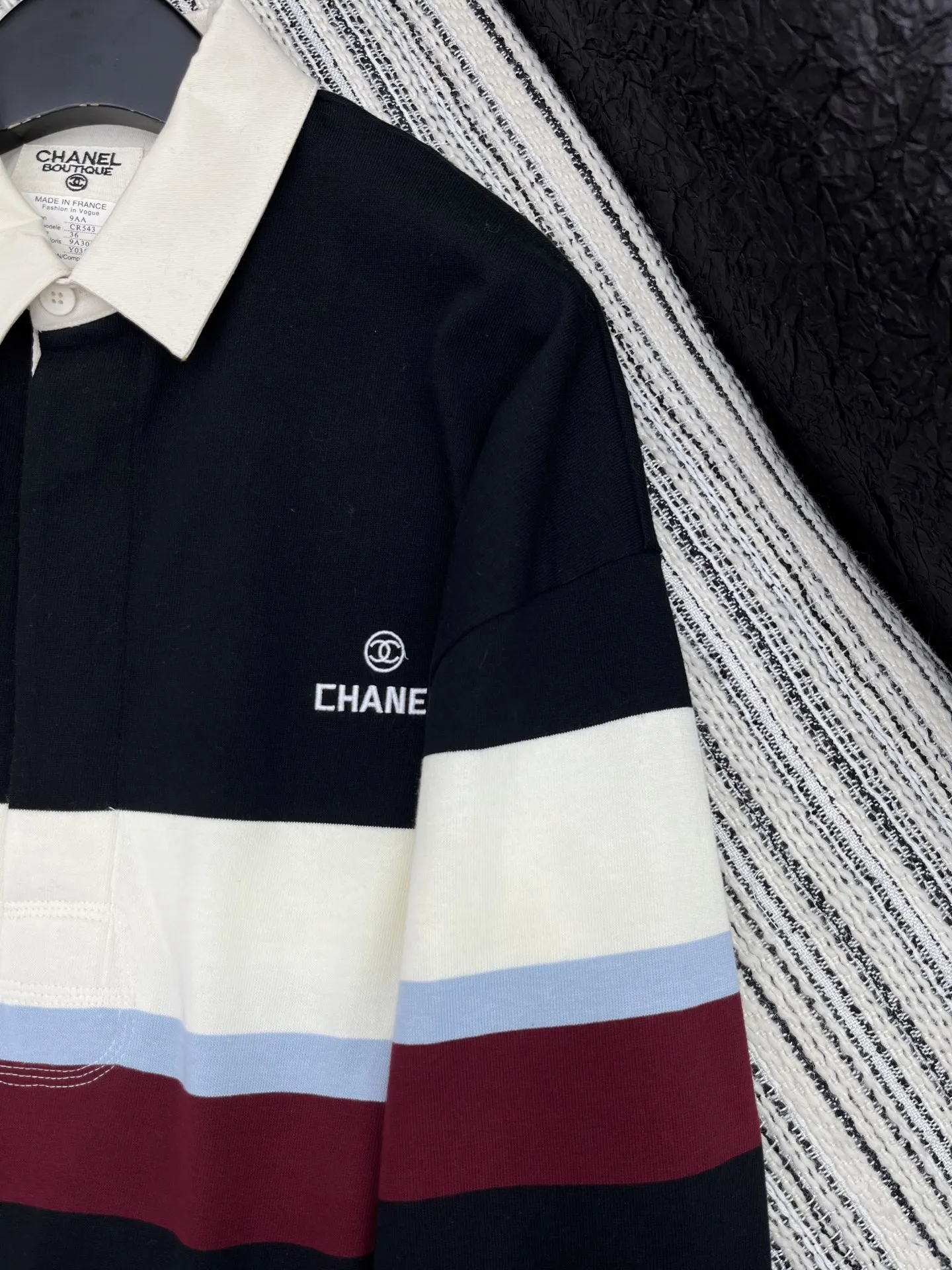 CHANEL 25中古シリーズ長袖シャツ ブルー ストライプ - 画像 (4)