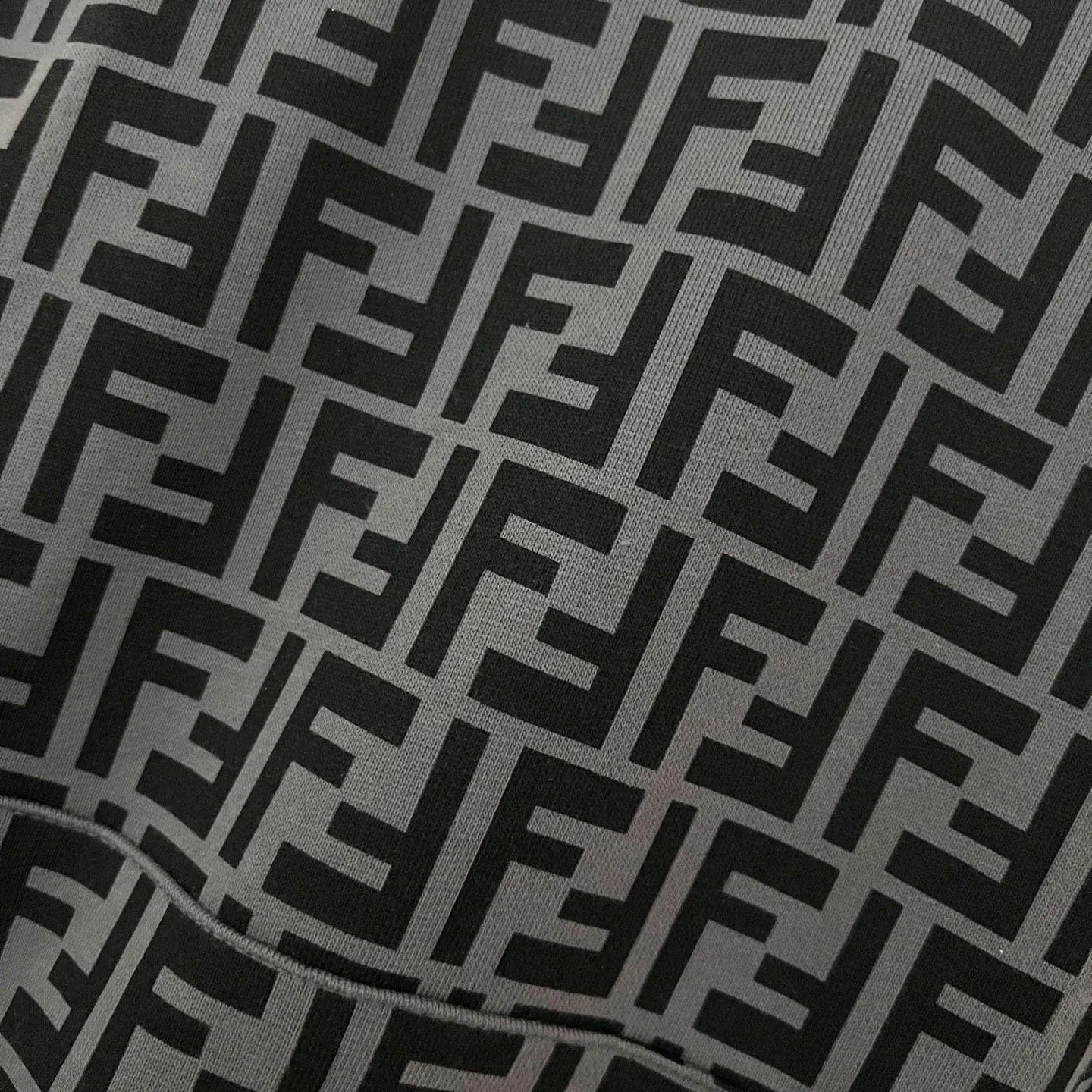 FENDI 420gコットン黒灰色パーカー - 画像 (11)