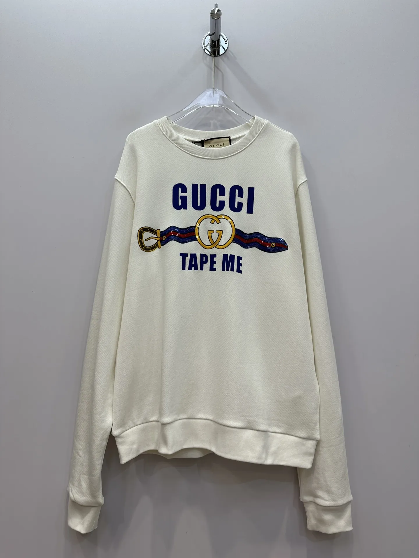 Gucci ホワイト刺繍ロゴスウェット