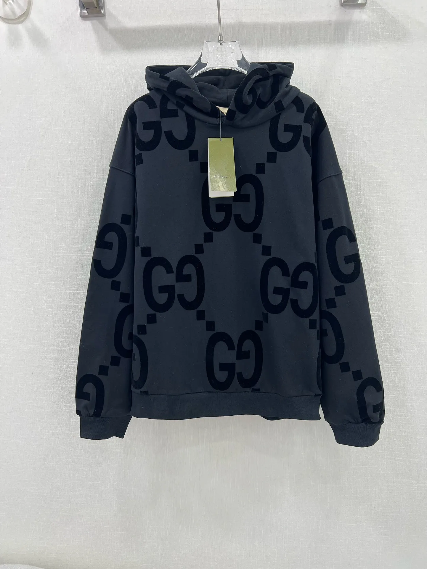 GUCCI 黒 GGプリント コットン パーカー